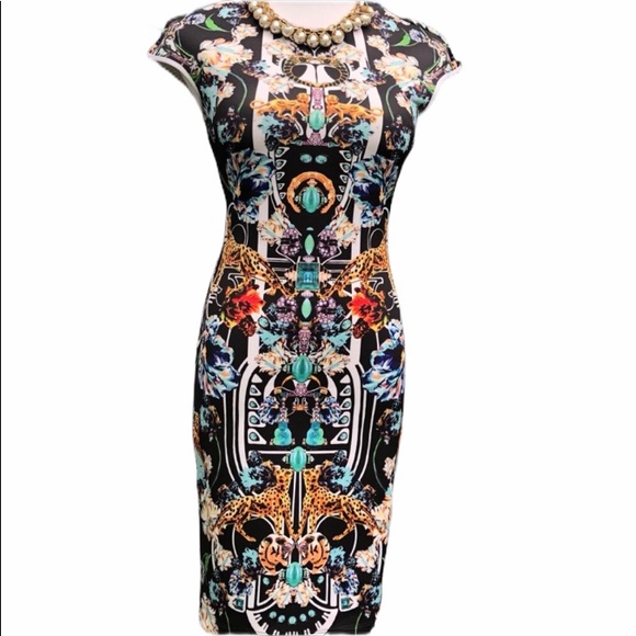 Clover Canyon Dresses & Skirts - Clover Canyon Leopard Neoprene Sheath Dress